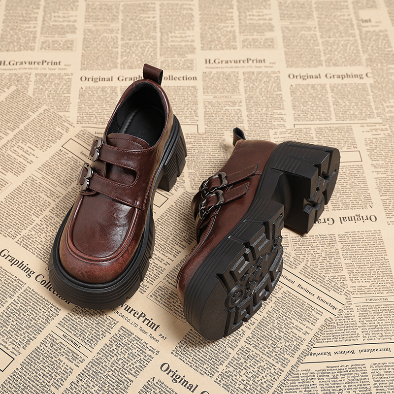 真皮英伦风小皮鞋女2025秋冬季新