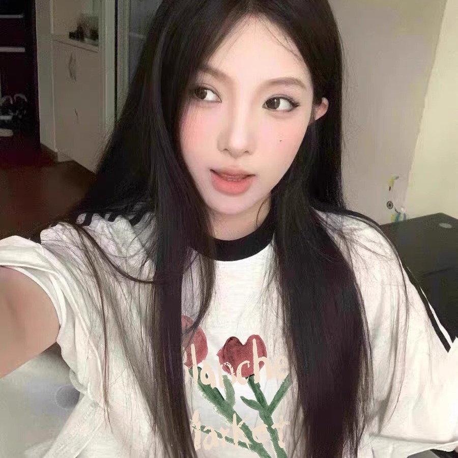 玫瑰印花短袖t恤女夏季2025新款设计感小众美式宽松纯棉体恤上衣