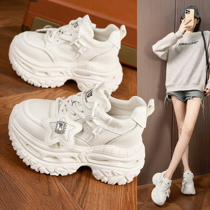 厚底内增高9CM老爹鞋女2026春季新款时尚韩版休闲运动老爹鞋百搭