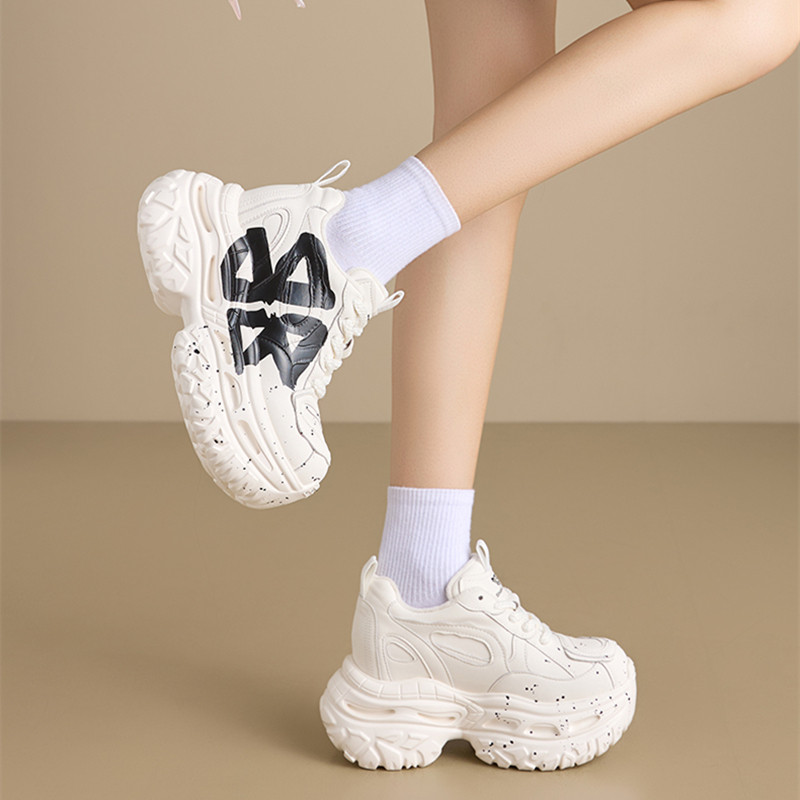 内增高10cm厚底加绒老爹鞋百搭