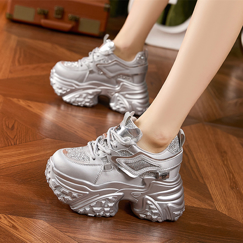 小个子内增高10CM水钻老爹鞋百搭