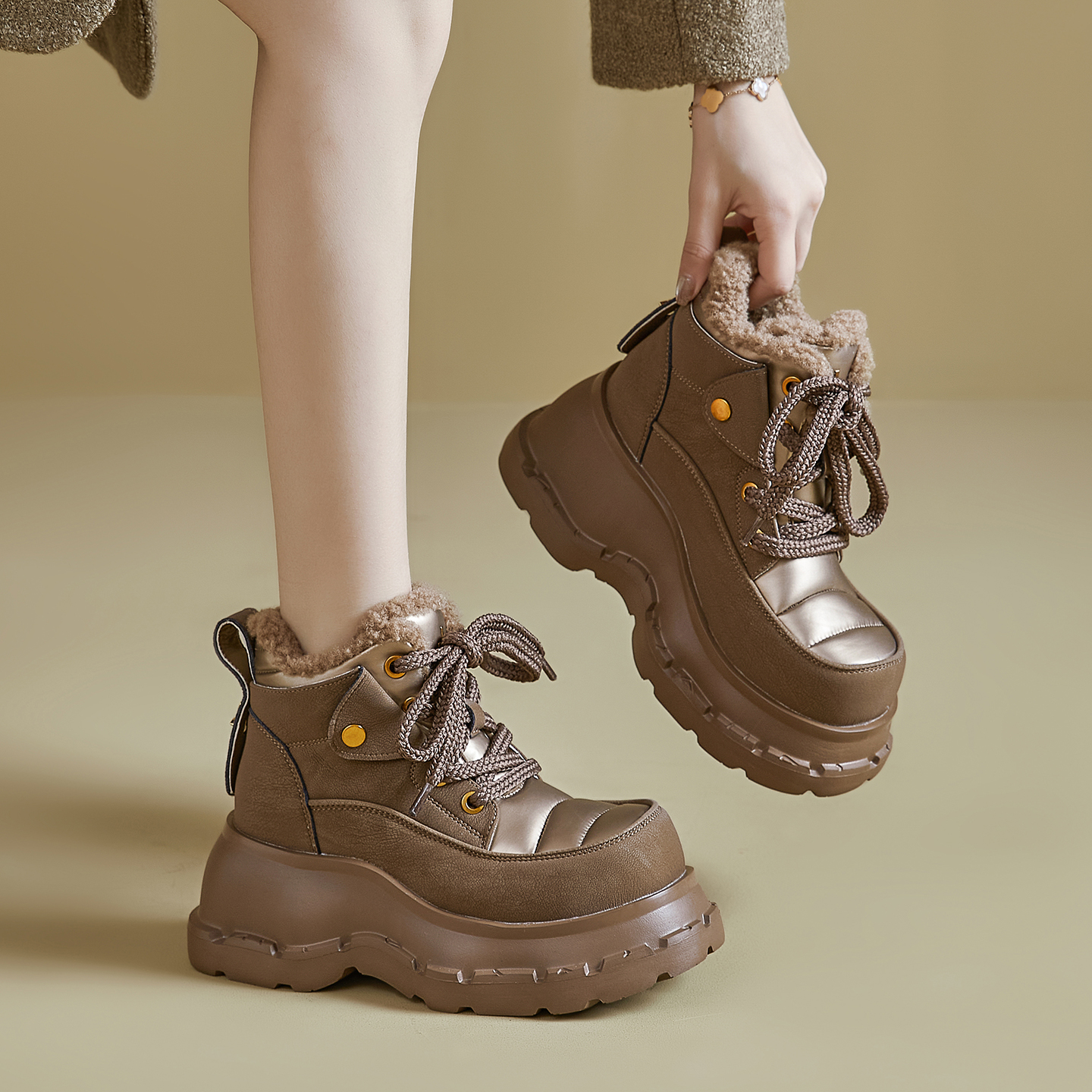 冬季新款小个子加绒加厚保暖棉鞋