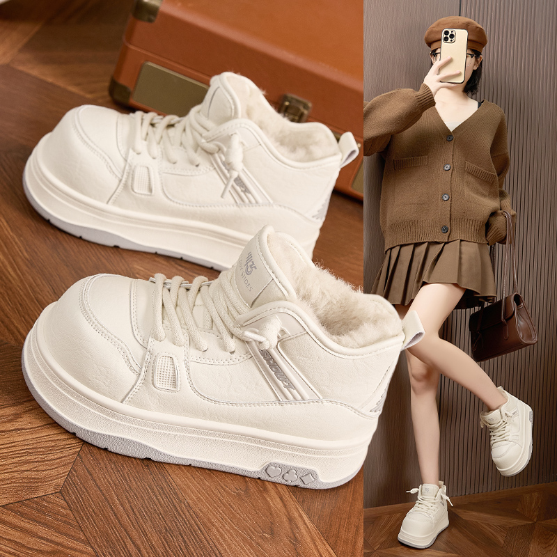 小个子厚底增高丑萌松糕加绒棉鞋