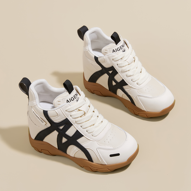 厚底内增高德训高帮休闲老爹鞋