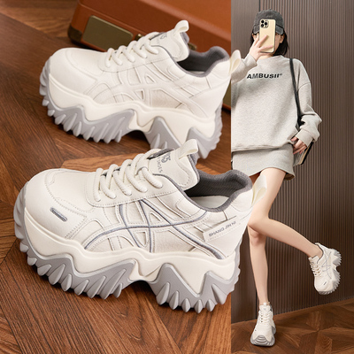 厚底内增高9CM春季休闲小白鞋