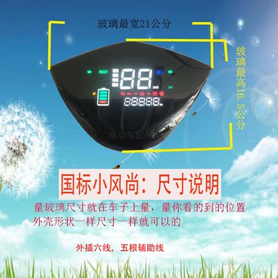 国标小风尚款仪表总成48v6072通用数字电压常显支持一线通21*16.5