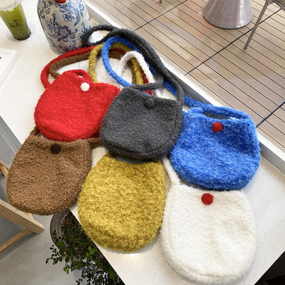 秋冬季毛绒包女新款小众椭圆