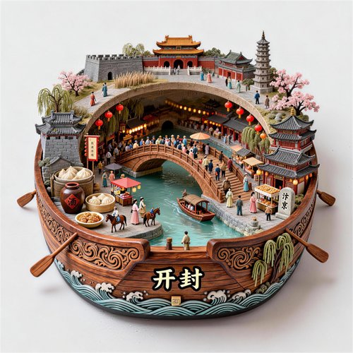 开封清明上河园金属浮雕冰箱贴