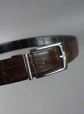 Jos A Bank 男式针扣鳄鱼纹牛皮腰带皮带旋转扣两面戴 bltm003