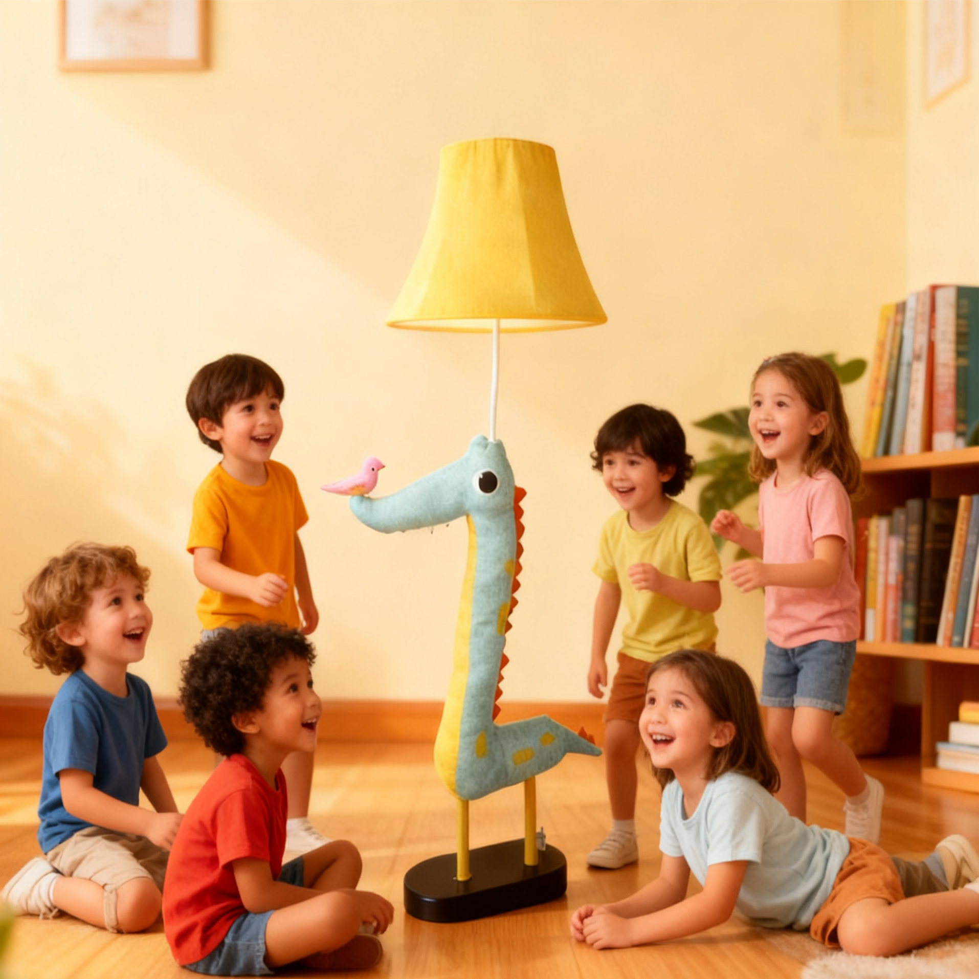 创意布艺卡通动物落地灯家居装饰摆件儿童房陪伴台灯玩偶可爱灯具