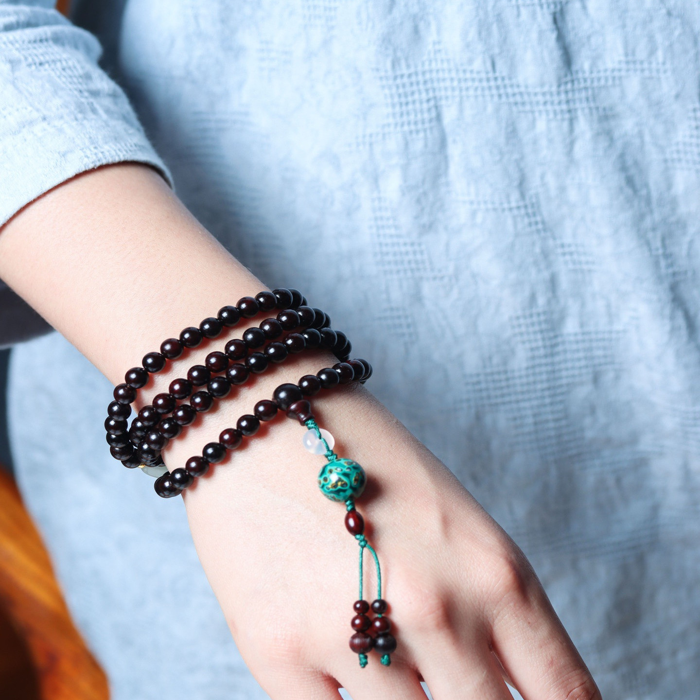 高端小叶紫檀手串女款6mm佛珠念珠檀香木质文玩手链女盘玩收藏级