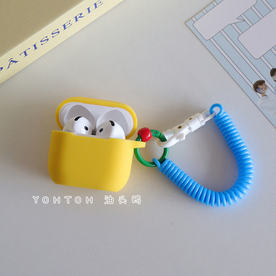 创意撞色适用于苹果airpodspro2代保护套新款4代airpods3/2代无线蓝牙耳机壳AirPods Pro硅胶一体式纯色简约