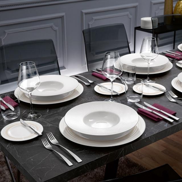 德国唯宝VilleroyBoch进口西餐餐具高档纯白陶瓷盘碟茶壶咖啡杯