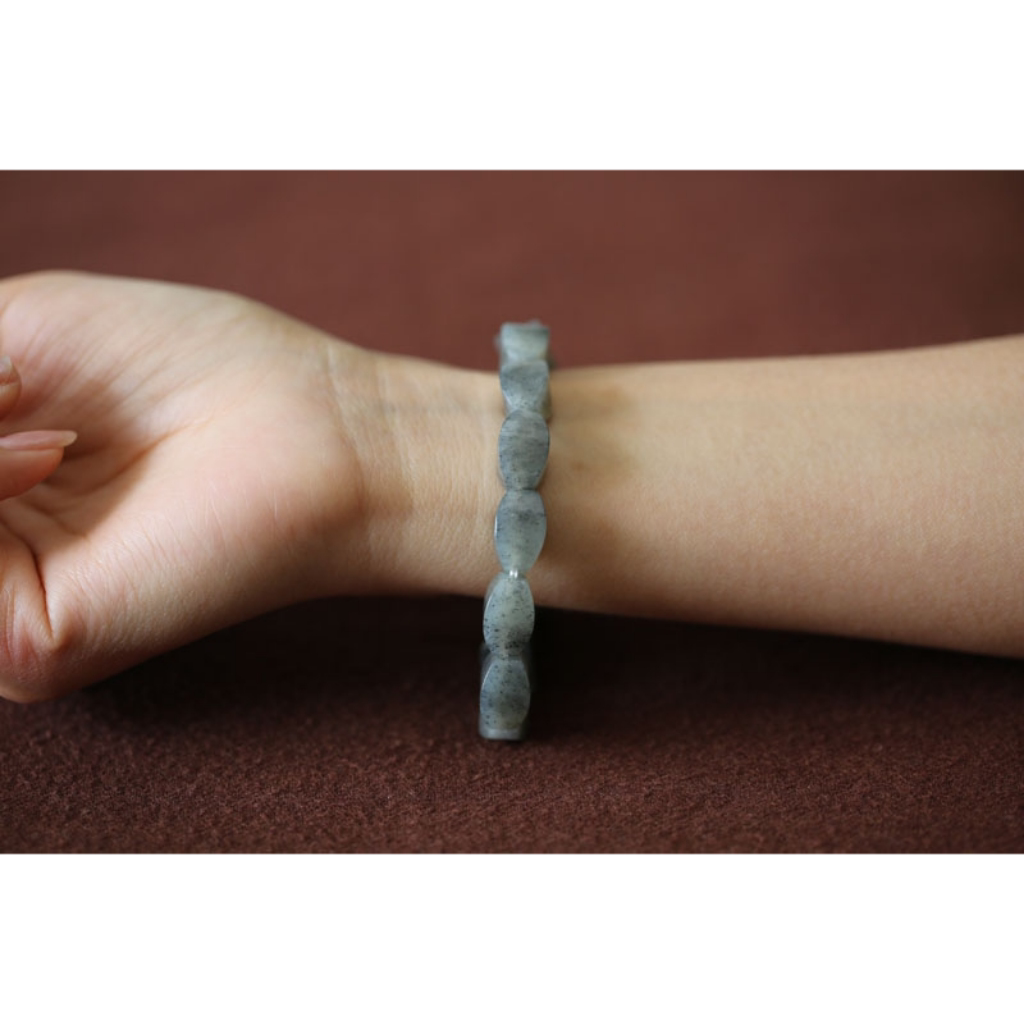 【石头记】天然和田玉青花籽料原石手链一枚 【特价】