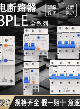 正泰NBPLE家用漏电断路器63A空气开关3p+N 100a80a2p4p过载保护器