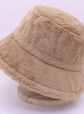 S02新款韩版保暖渔夫帽女秋冬季仿貂绒柔软厚实盆帽轻盈防寒帽子