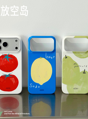 放空岛正版原创丨韩国菲林手机壳蓝色单层半包小众设计ins风适用于苹果iPhone17promax/16promax高级
