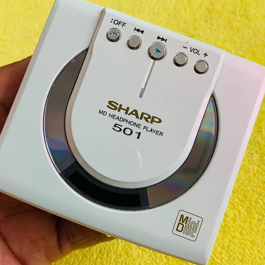 夏普白色/蓝色款经典MD随身听 MD-ST501白色变色龙款蓝色经典款