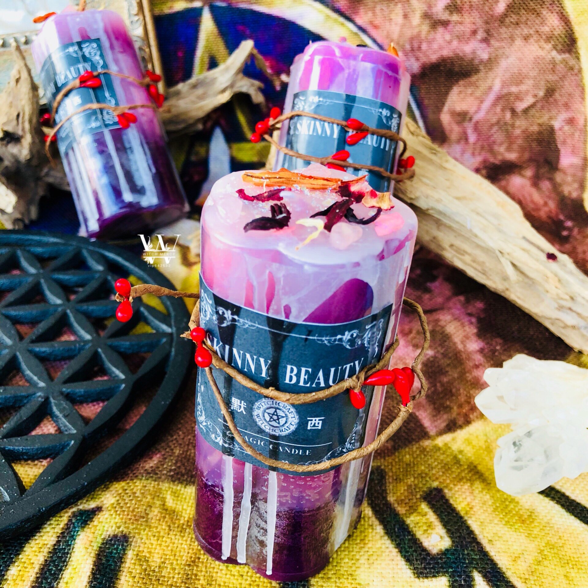 手作SKINNY BEAUTY 水晶草本香薰蜡烛