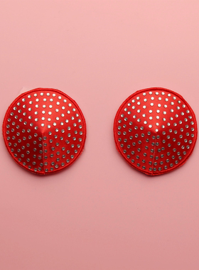 圆形烫钻可重复使用乳贴 黑色红色带钻乳头贴 性感简约美胸贴