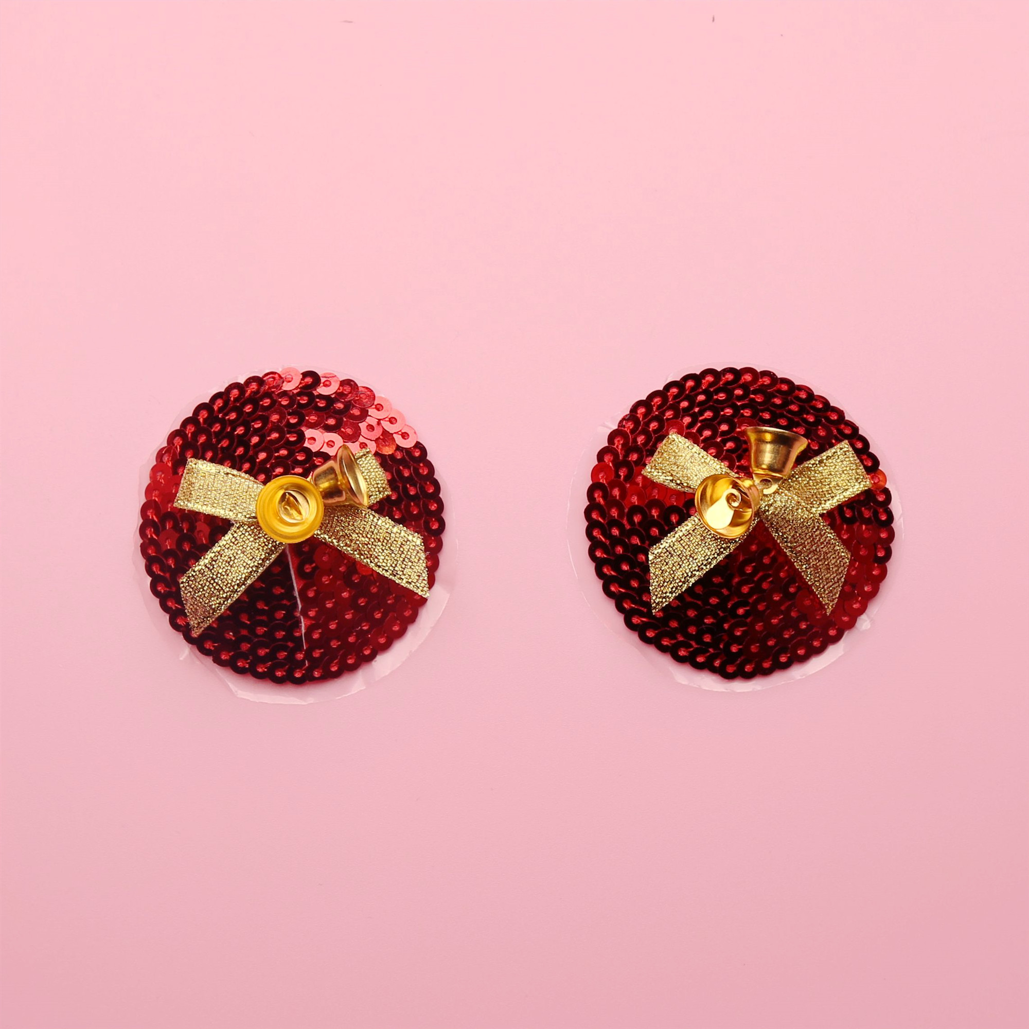 叮铃铃~~红色亮片金铃铛 Christmas圣诞胸贴 性感乳贴 情趣咪咪贴