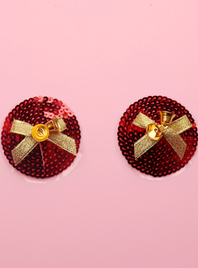 叮铃铃~~红色亮片金铃铛 Christmas圣诞胸贴 性感乳贴 情趣咪咪贴