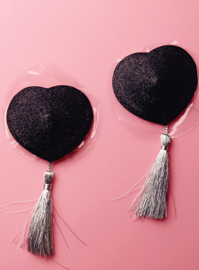 新 闪亮格利特布流苏乳贴 性感心形血滴子胸贴 blingbling 咪咪贴