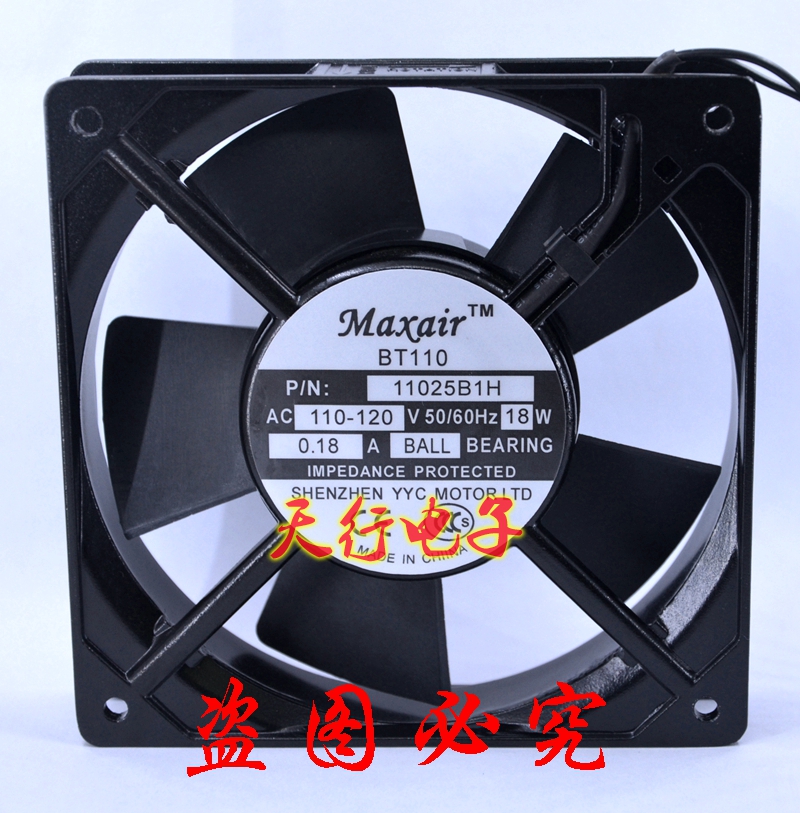 全新MAXAIR BT110 11025B1H AC110-120V 18W 0.18A  散热风扇