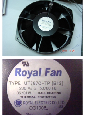 TYPE UT797C-TP[B13] 原装日本ROYALFAN 230V 172*150*38铁叶风机