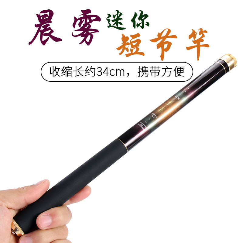 戴家晨雾超短节鱼竿袖珍钓鱼竿超轻超硬溪流竿迷你小手竿收缩34cm