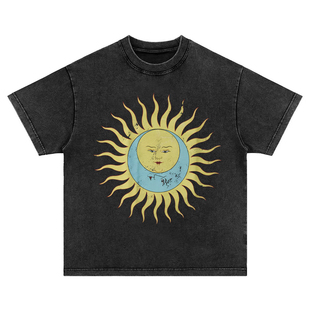 king crimson艺术摇滚 水洗做旧纯棉宽松圆领长袖短袖t恤男女卫衣