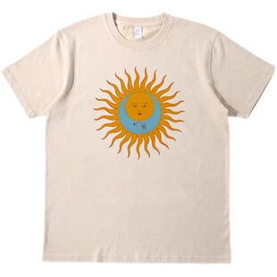 King Crimson艺术摇滚乐队复古vintage男女情侣短袖t宽松纯棉T恤