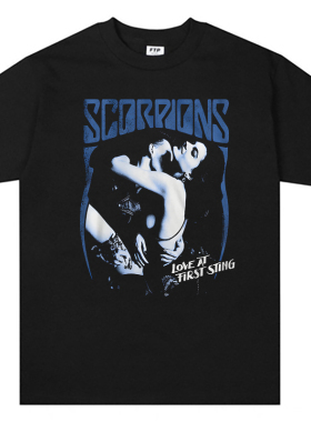 蝎子乐队Scorpions 摇滚美式T恤古着复古vintage男女宽松短袖tee