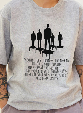 死亡诗社Dead Poets Society电影T恤vintage男女宽松纯棉短袖tee