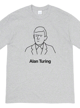 艾伦图灵Alan Turing美式休闲T恤复古vintage男女宽松纯棉短袖tee