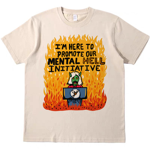 趣味搞怪演讲复古美式男女T恤情侣vintage纯棉宽松bf短袖teeshirt