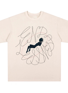 爵士电子endlessness 重磅直喷美式宽松圆领百搭短袖T恤卫衣男女