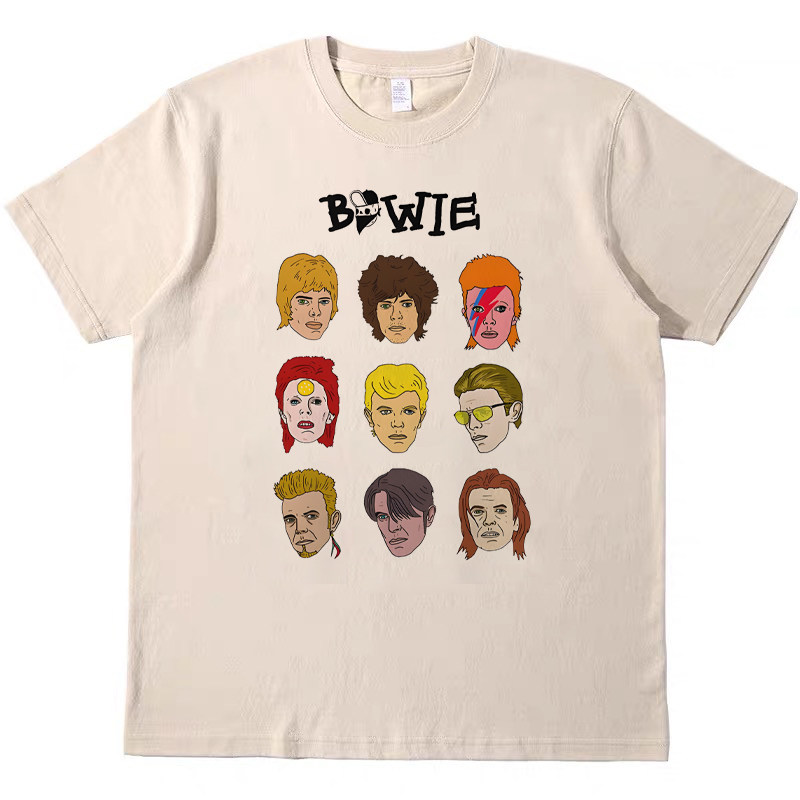 david bowie摇滚阿美咔叽美式复古vintage短袖男女情侣T恤纯棉tee图片