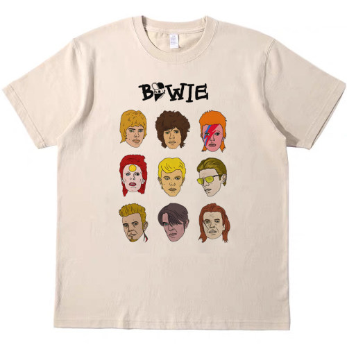 david bowie摇滚阿美咔叽美式复古vintage短袖男女情侣T恤纯棉tee