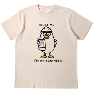eggineer相信我搞怪美式 古着印花T恤复古vintage男女宽松休闲短袖