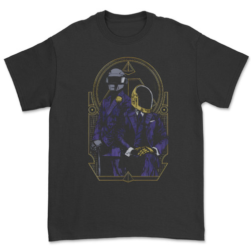 daftpunk蠢朋克乐队美式T恤古着复古vintage男女宽松短袖teeshirt