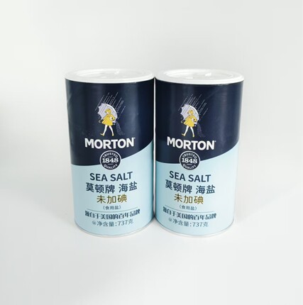 莫顿牌未加碘海盐食用盐灌装737克家用商用食用无碘调味品