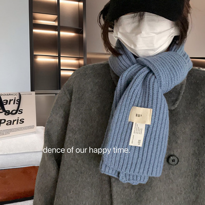 2025新款egg纯色围巾女士秋冬桐庐针织围巾氛围感感韩系保暖围脖