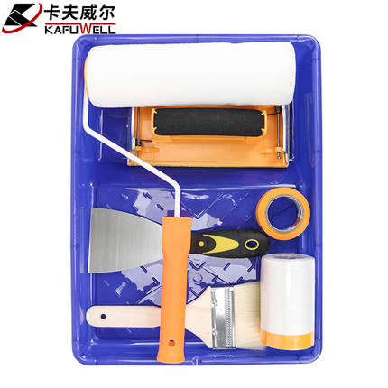 卡夫威尔滚筒刷组套8件套涂刷工具套装羊毛刷油灰刀砂纸架 EM4319