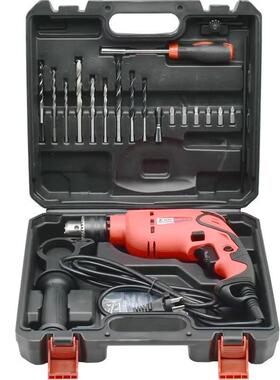 卡夫威尔冲击电钻工具箱套装水泥墙钻孔手电钻头套装19件套P2993A