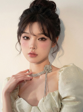 轻奢重工流苏花朵choker项圈