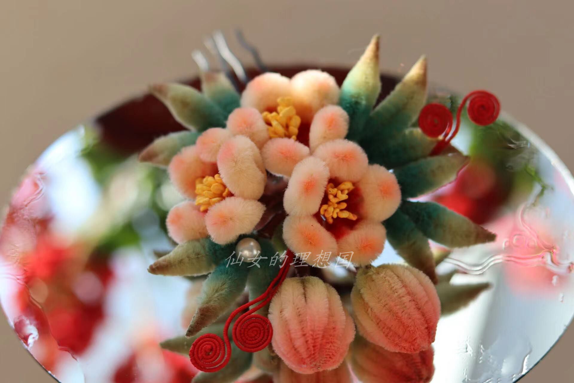 纯手工仿绒花发簪古风汉服发饰（可开发票）
