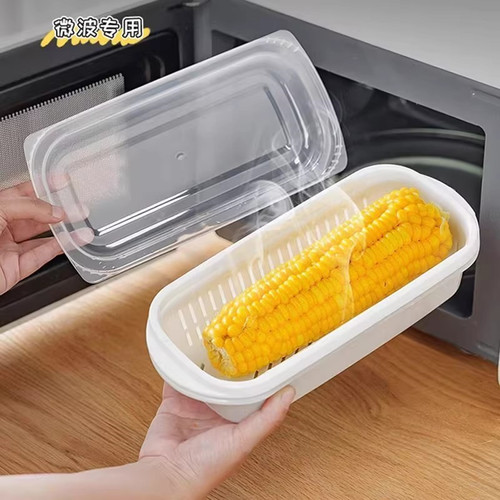 日本进口蒸玉米神器微波炉专用蒸盒食品级家用蒸红薯馒头加热器皿
