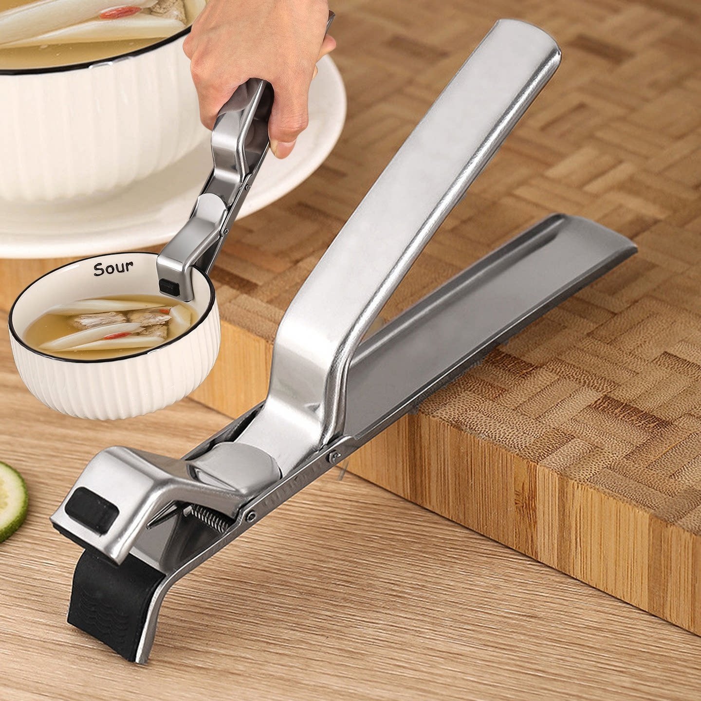 不锈钢防烫夹取碗夹厨房提盘夹子批发防烫手蒸菜滑夹盘器夹碗器