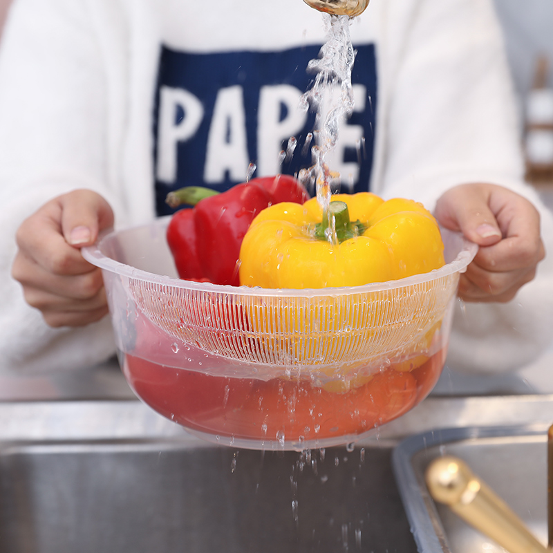 NAKAYA日本进口淘米篮家用洗米篮洗水果盘洗米筛洗菜盆沥水篮菜篮